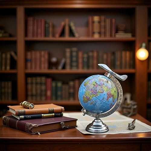 Miniatura 4 de Globo educativo con jet para aprendizaje y decoraciones. Globo mundial de escritorio con jet para estudio y oficina con aumento libre.