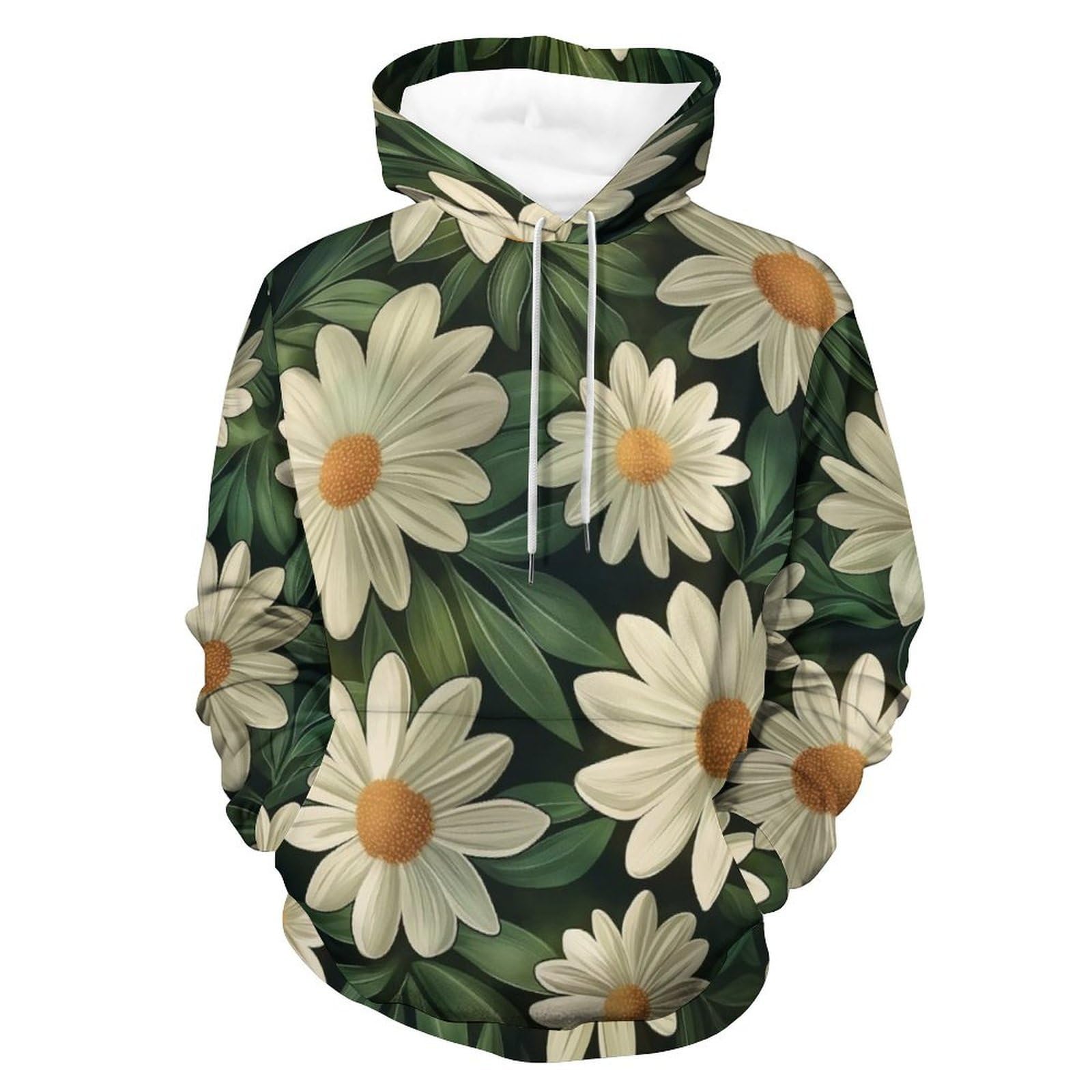 Pullover marguerite blanche coupe confortable pour affronter le froid S - 8