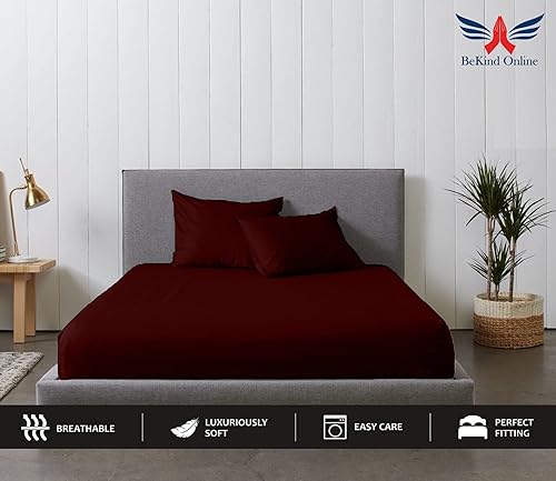 Miniatura 2 de Juego de sábanas bajeras de 24 pulgadas, 1000 hilos de 1000 hilos de algodón suave de fibra larga, transpirable, resistente a las arrugas y a la