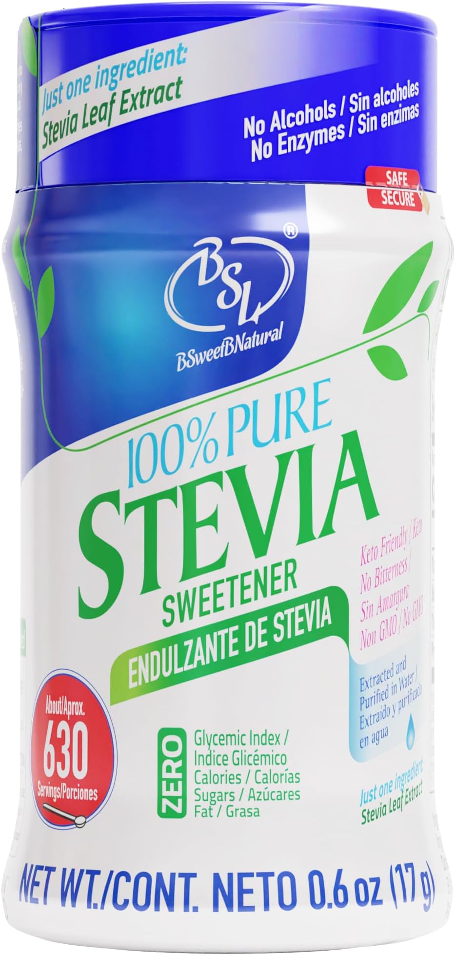 BSL 100 Pure Stevia Extract Powder Without Erythritol 0.6