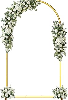 7.2FT Metal Wedding Arch Backdrop Stand,Stable Balloon Arch Frame,Gold