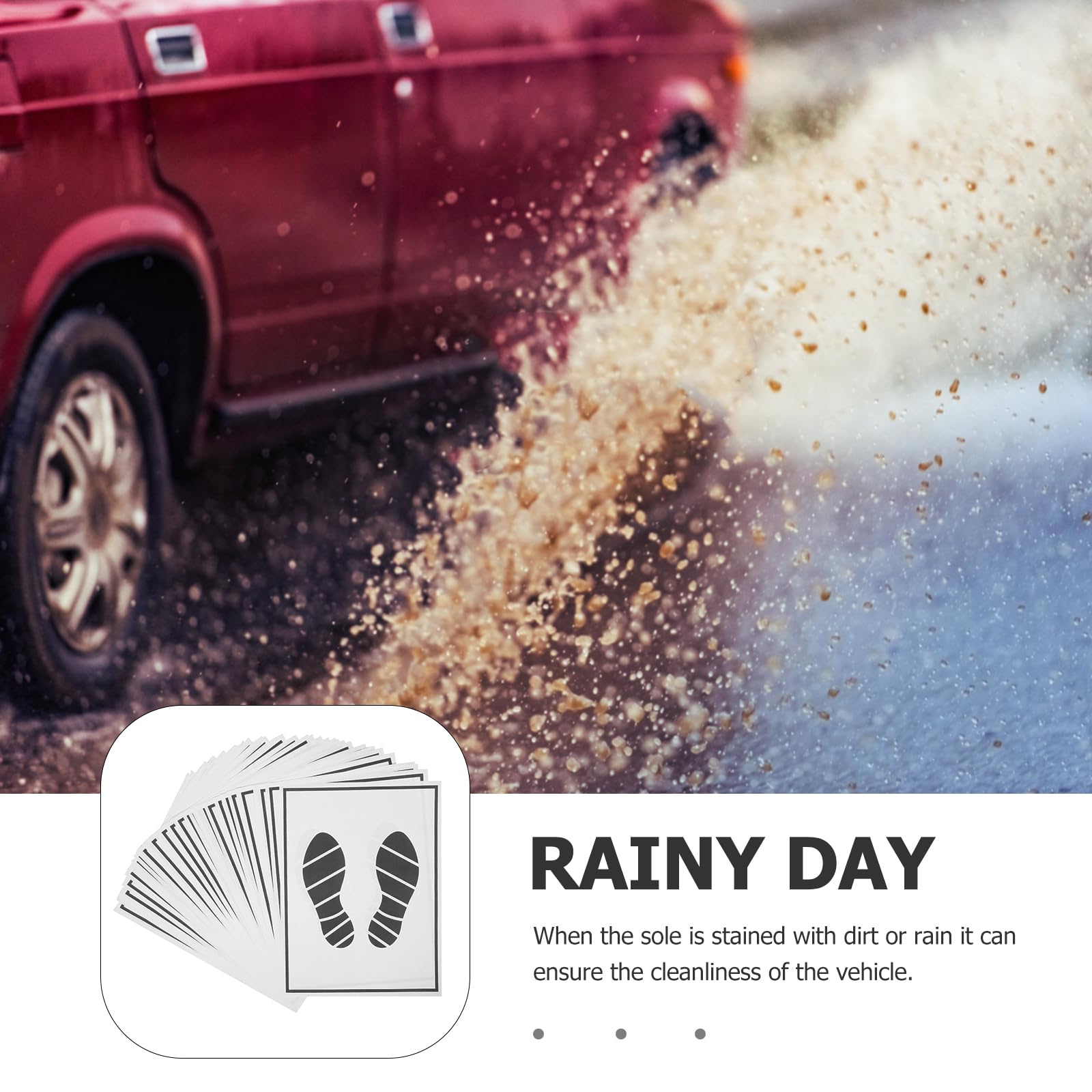 Veemoon 50Pcs Disposable Car Floor Mat Portable Paper Auto Foot Pads Vehicle Floor Pad Cardboard Floor Mats for — view 9