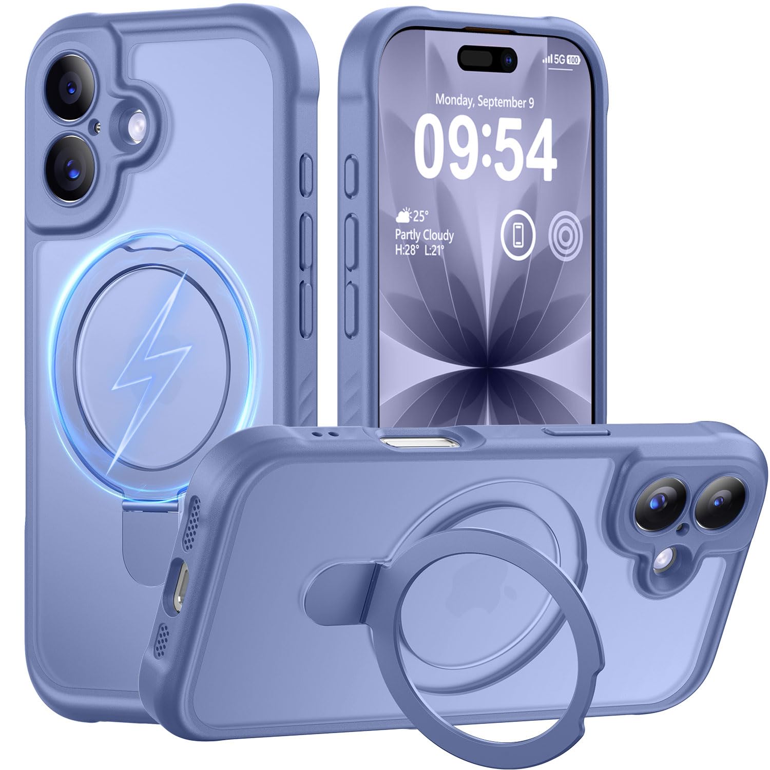 MOCCA Magnetic for iPhone 17 Case with Stand,Lavender Grey