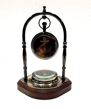 Amazon.co.jp: アンティーク 真鍮 テーブルクロック コンパス