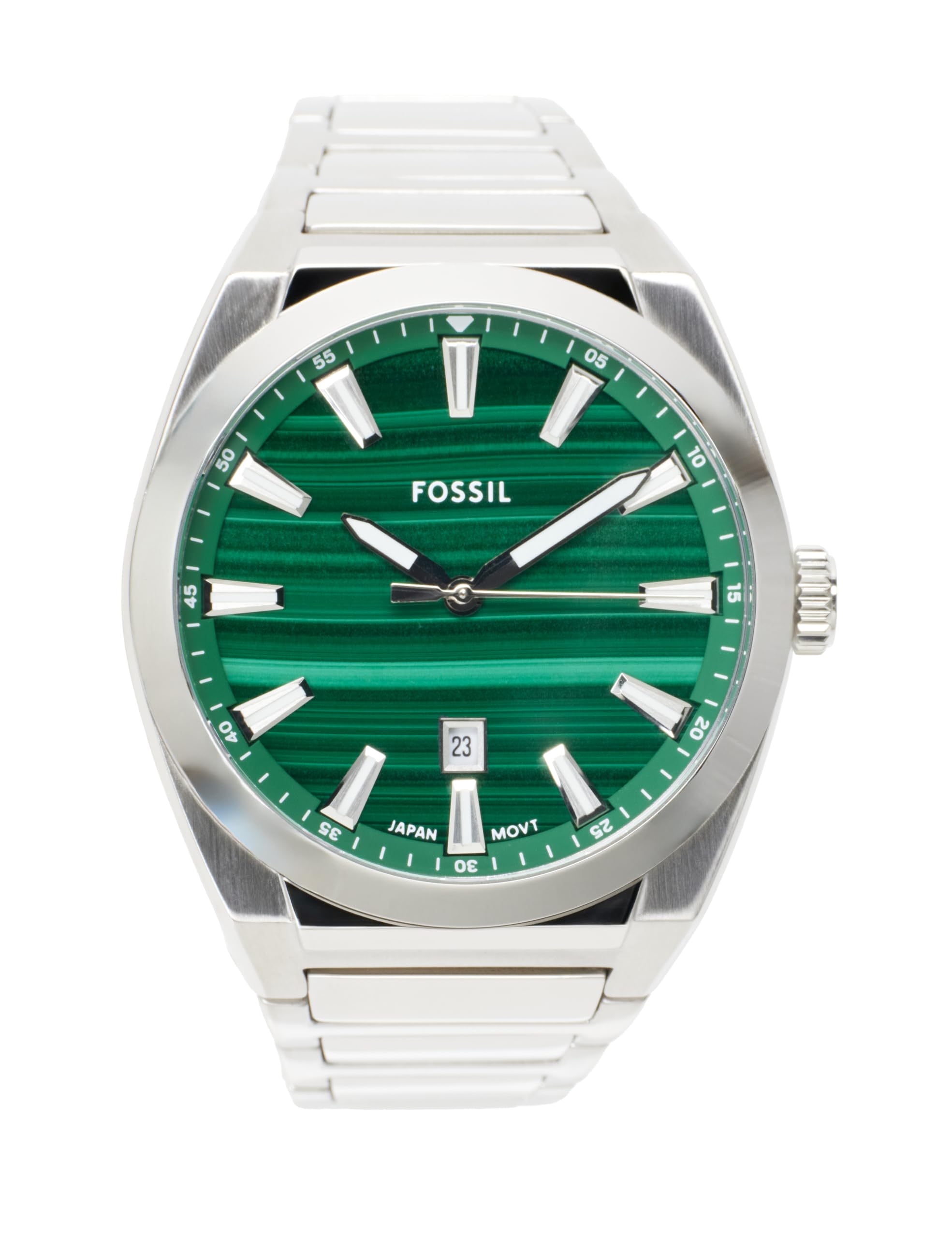Fossil Everett Watch for Men, Quartz Three Hand Date Movement with Stainless Steel or Leather Strap
