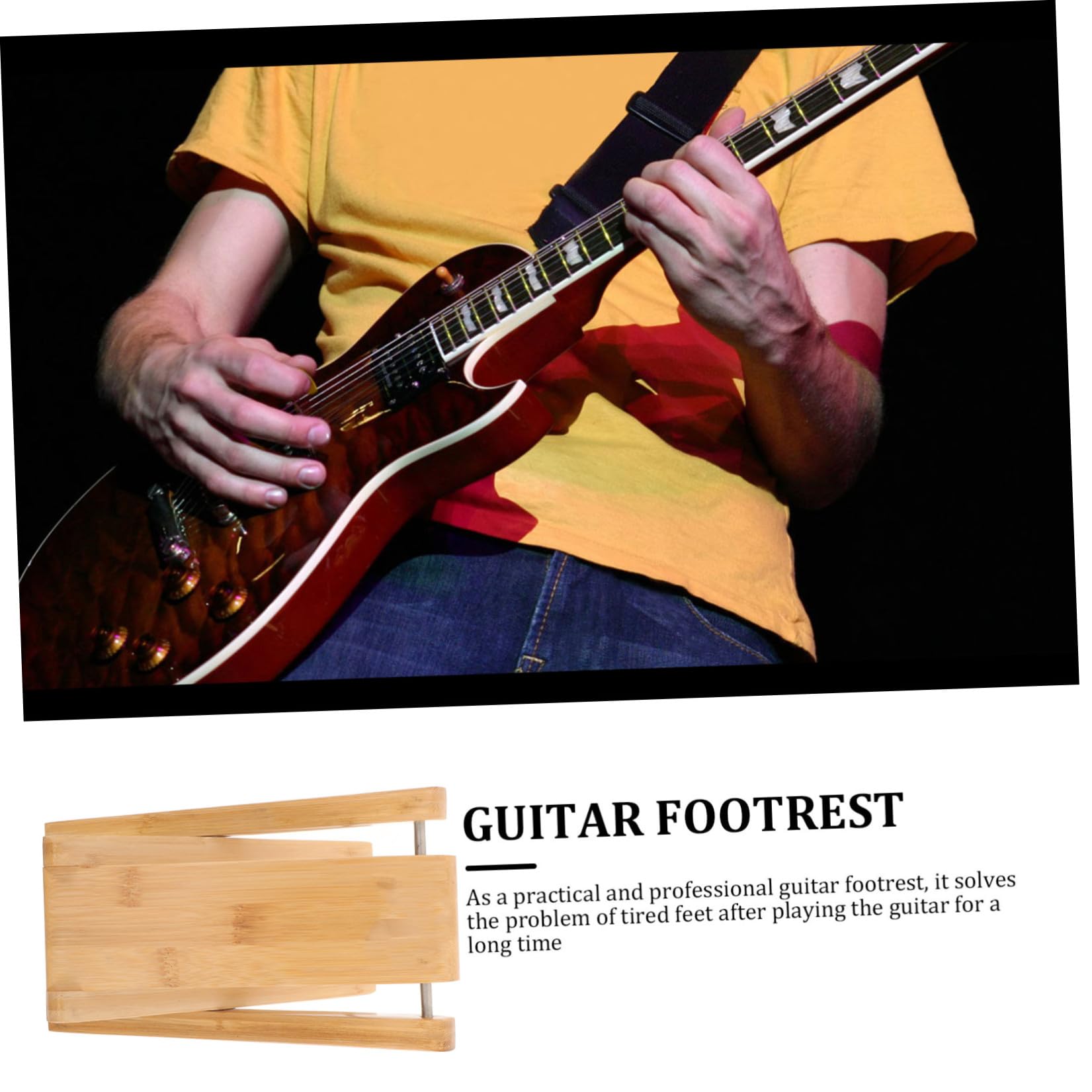 Baluue Gitarren Fußhocker für Klassische Gitarre Stabil und Leicht 4-fach Verstellbar Eleganter Fußschemel für Komfortables Spielen