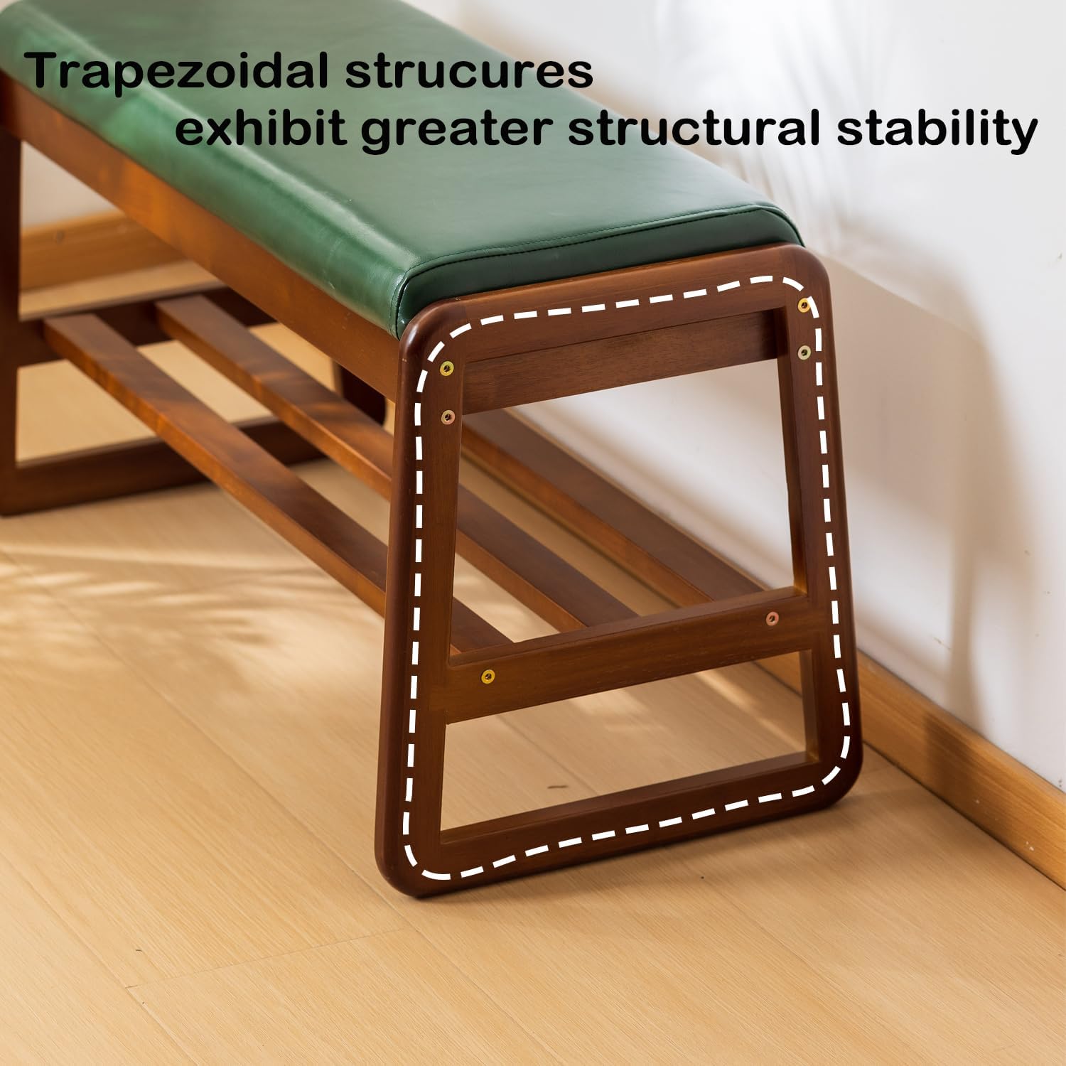 Shoe Rack Bench, Solid Wood Entryway Bench with Flip-Open Storage Box for Entry, Hallway (Green-39.4")