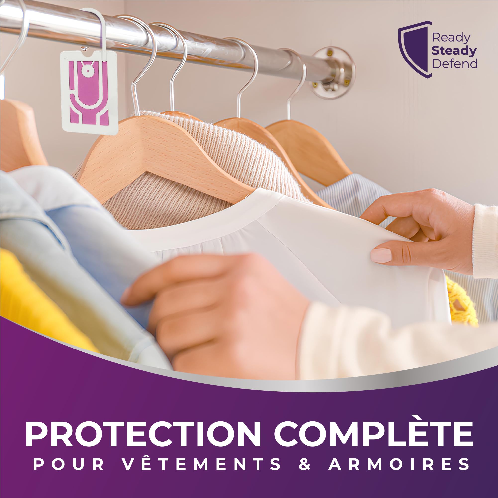Anti-mites Vêtements Parfum Lavande 9 Textiles Protection 2 Mois