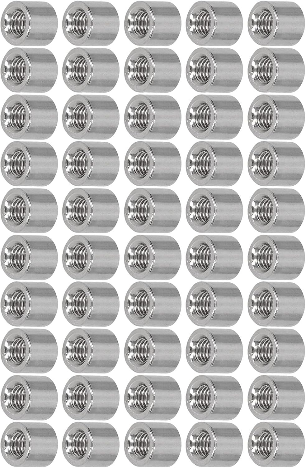 M6 Round Coupling Nut Connector Nut 50pcs Home Stainless Steel Landscaping Outdoor Use