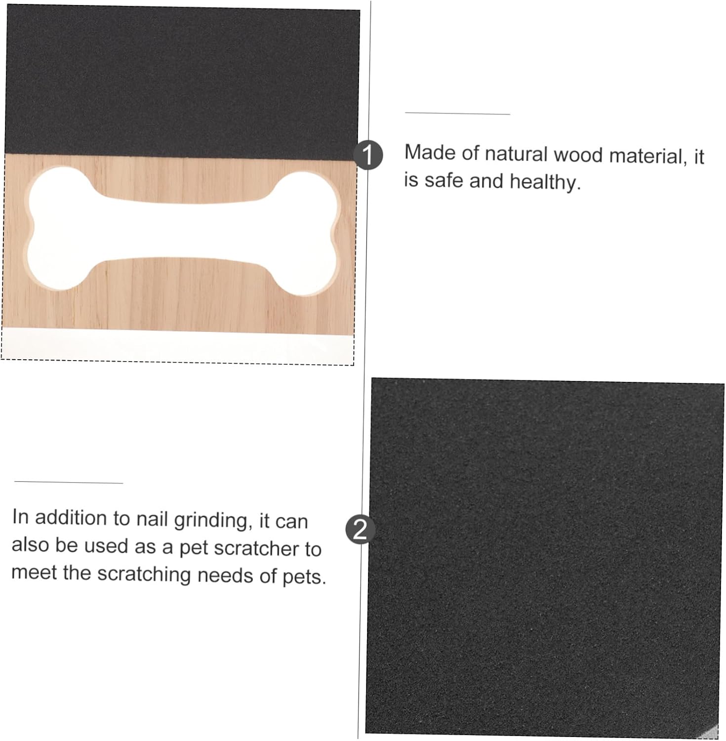 Wooden Dog Nail Scratching Pad Durable Pet Scratch Board for Nail Care Multi-Purpose Claw Grinder Safe and Wear-Resistant Design for Healthy Grooming