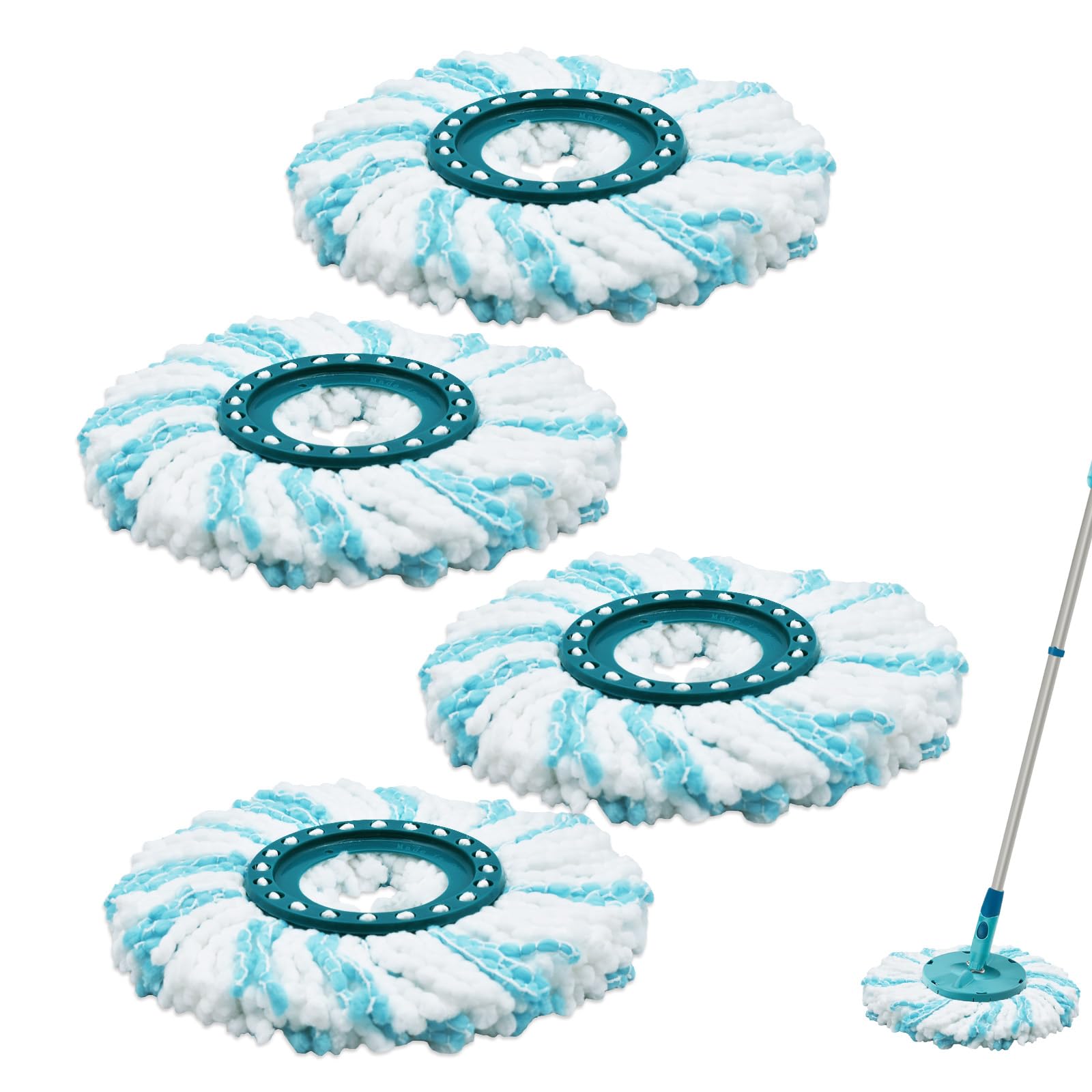 Floor Mop Replacement Head Cover, Pads Compatible With Leifheit CLEAN Twist Disc Ergo Replacement Cloth Microfiber 4 pieces