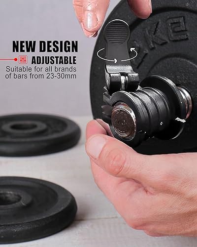 Miniatura 2 de Clips de barra de 1 pulgada, abrazaderas de barra de 0.9 a 1.18 pulgadas, clips de peso de liberación rápida para bares, abrazaderas olímpicas