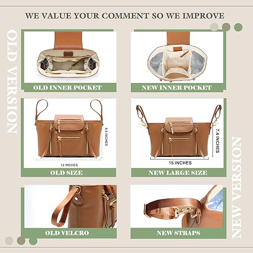 Miniatura 2 de miss fong Universal Stroller Organizer with Insulated Cup Holder Stroller Caddy Baby Storage Bag with Adjustable Strap, Fits for Baby Carriage like