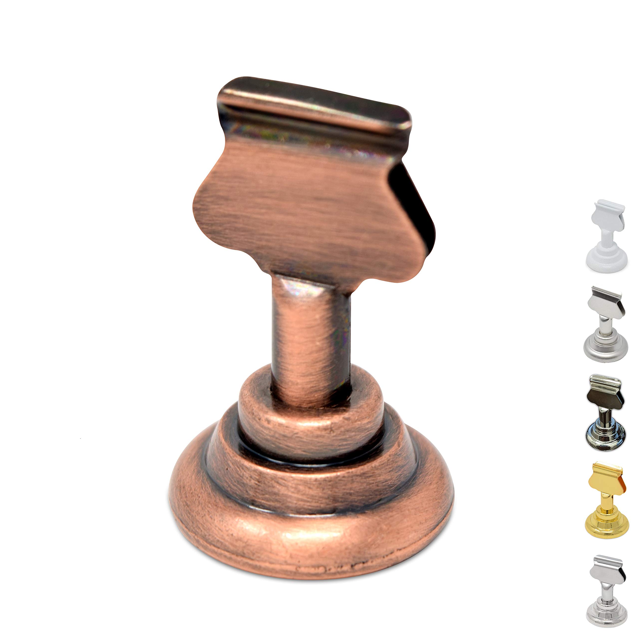 GrayBunny GB-6795 Place Card Holder, 12 pack, Antique Copper, Table Menu Holder For Table Numbers, Recipes, Reserved Cards, For Restaurants, Weddings and Banquets