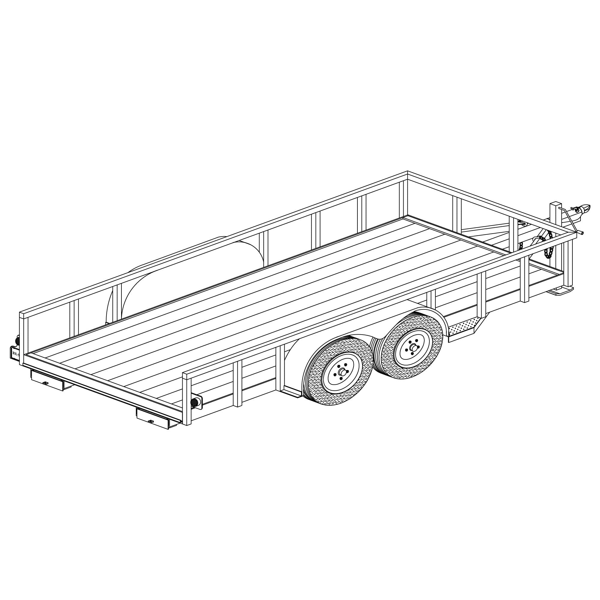 1214-6' x 14' Tandem Axle 7K Utility Lowboy Trailer DIY Master Plan - 17 How-to Steps w/Blueprint Paper - Engineer Approved
