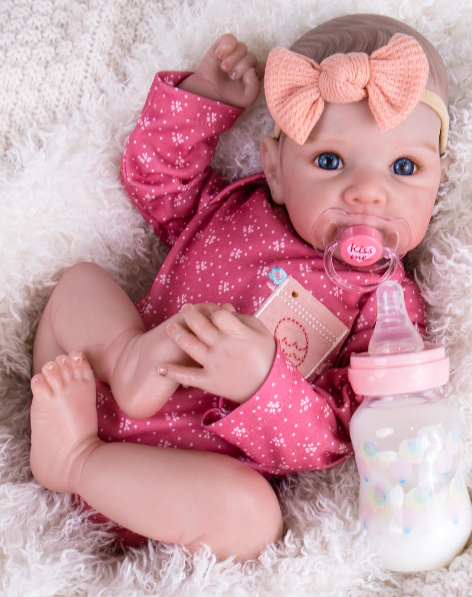 Aori Reborn Baby Dolls Girl - 20 Inch Realistic Newborn Lifelike Baby Doll with Hand-Painted Features & Weighted Cloth Body - Cuddle Companion Doll,
