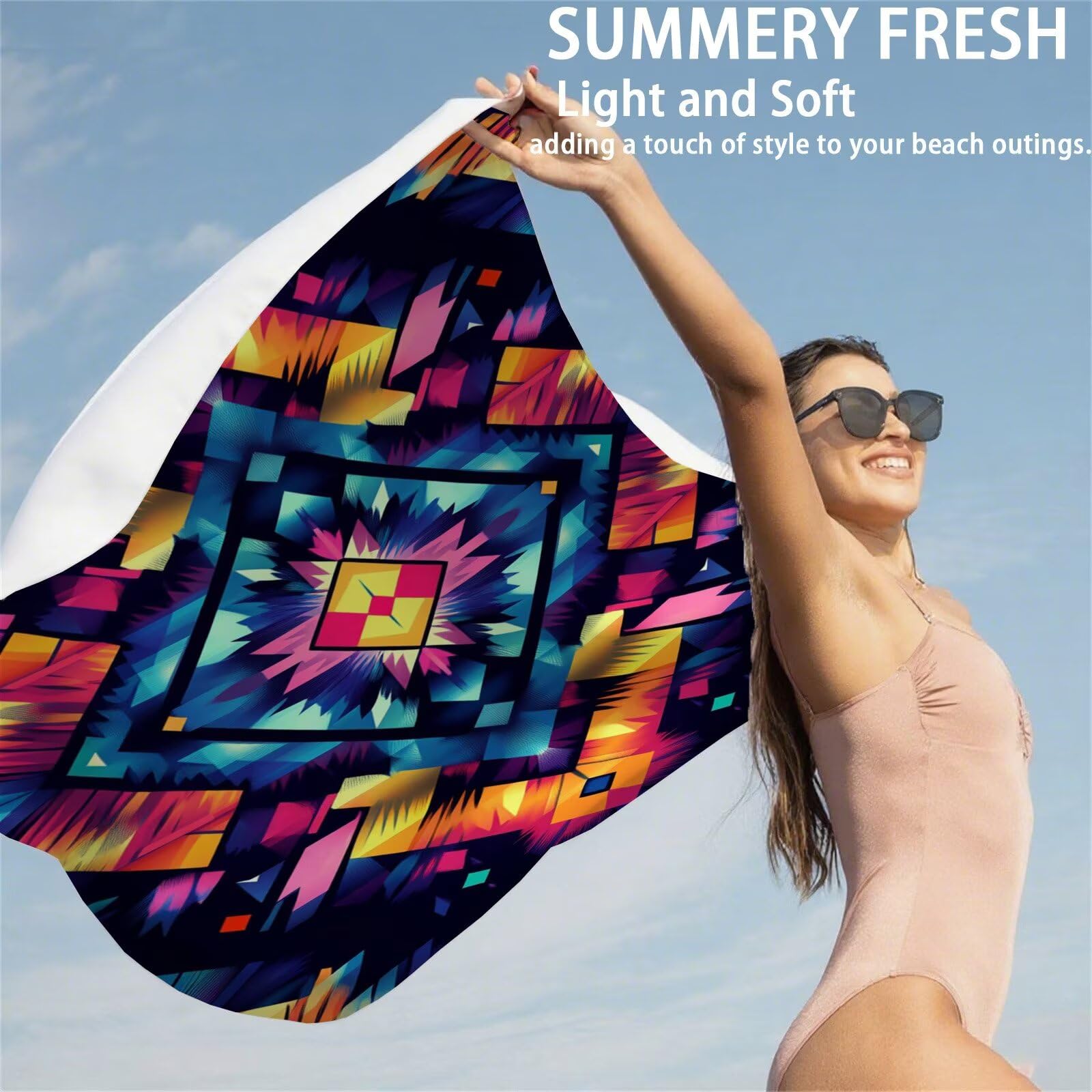 Mikrofaser Strandtuch 100x200cm, Böhmen Strandtuch Muster Saunahandtuc 2 Stück Stranddecke Sandfrei, Schnell Trocknendes, Saugfahiges Strandmatte, Sporthandtuch für Urlaub Schwimmen Camping OC-269