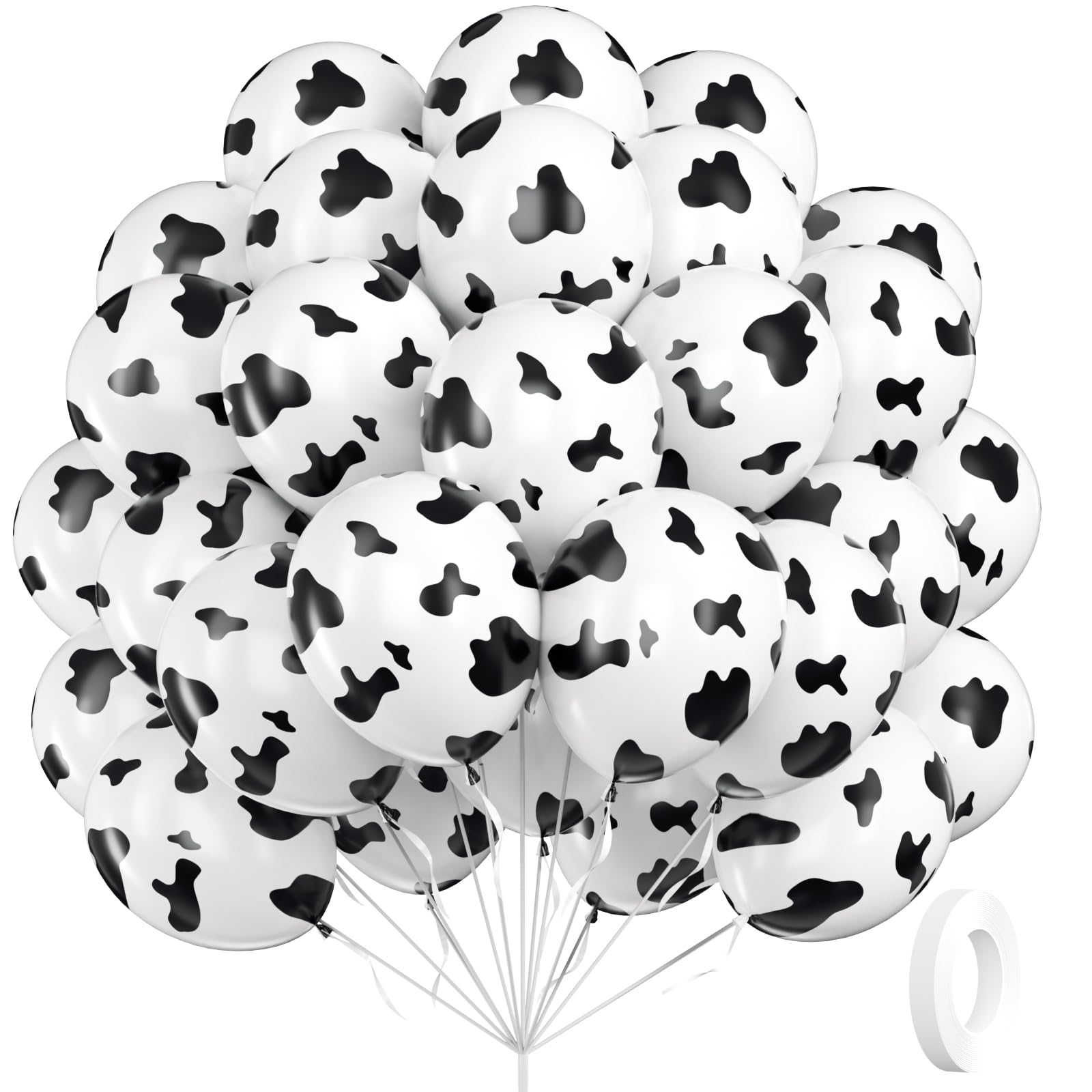60pcs Cow Print Balloons, Latex Cow Balloons for Farm Cowboy Cowgirl Rodeo Western Baby Shower Birthday Party Decorations