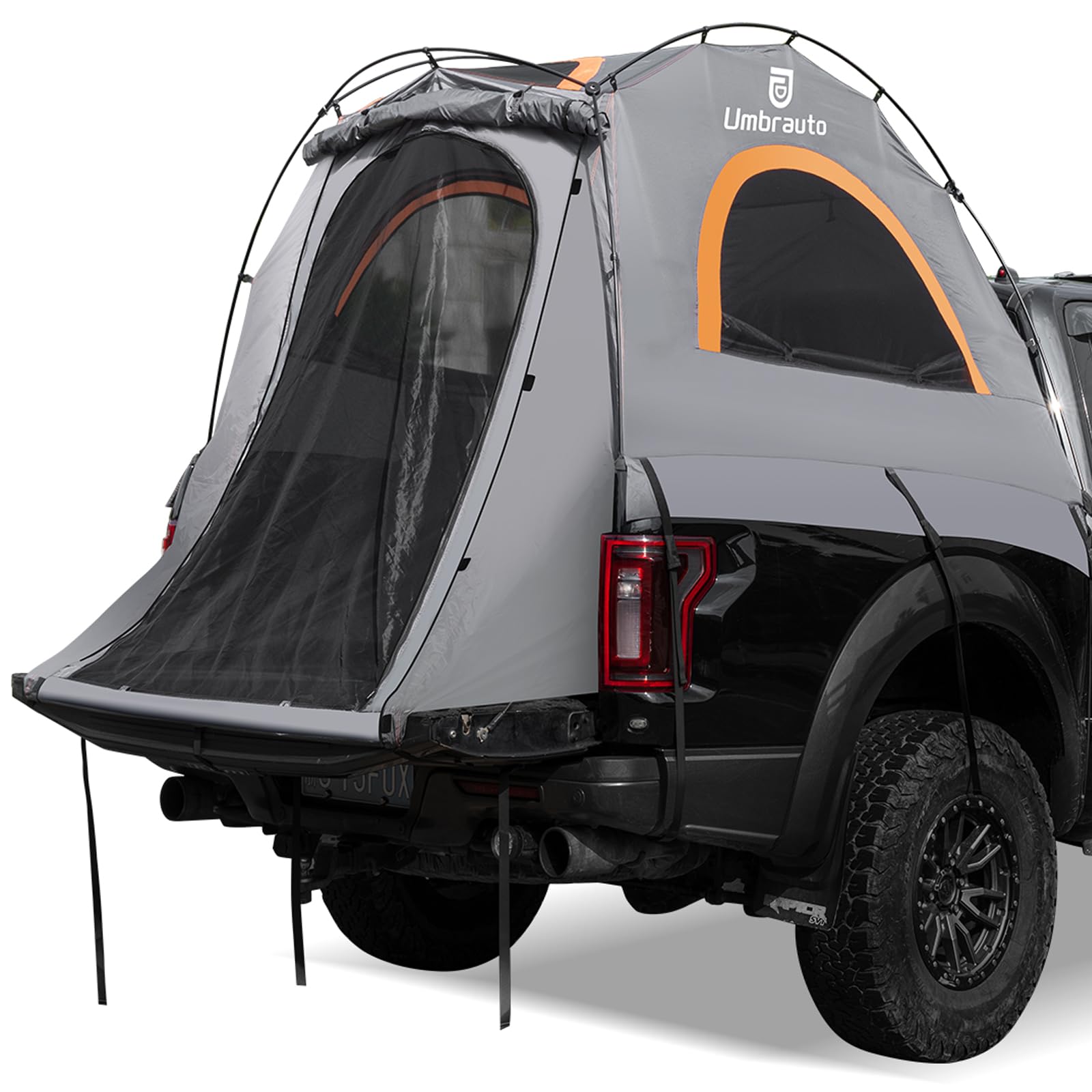 Truck Bed Tent 6.4' ~ 6.7', Upgrade Quick Setup Truck Tent for Camping, 3000mm Waterproof Pickup Truck Tent for 2 Person, Ford, GMC, Toyota, Chevy, Dodge, Nissan Gray 6.4' ~ 6.7'