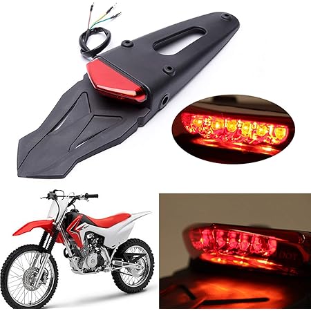 MOTO CLAIR LED Enduro Fender Lampe Stop Frein Lumière Feu Arrière Pour Dirt Bike EUR 17,51 - Foto 8