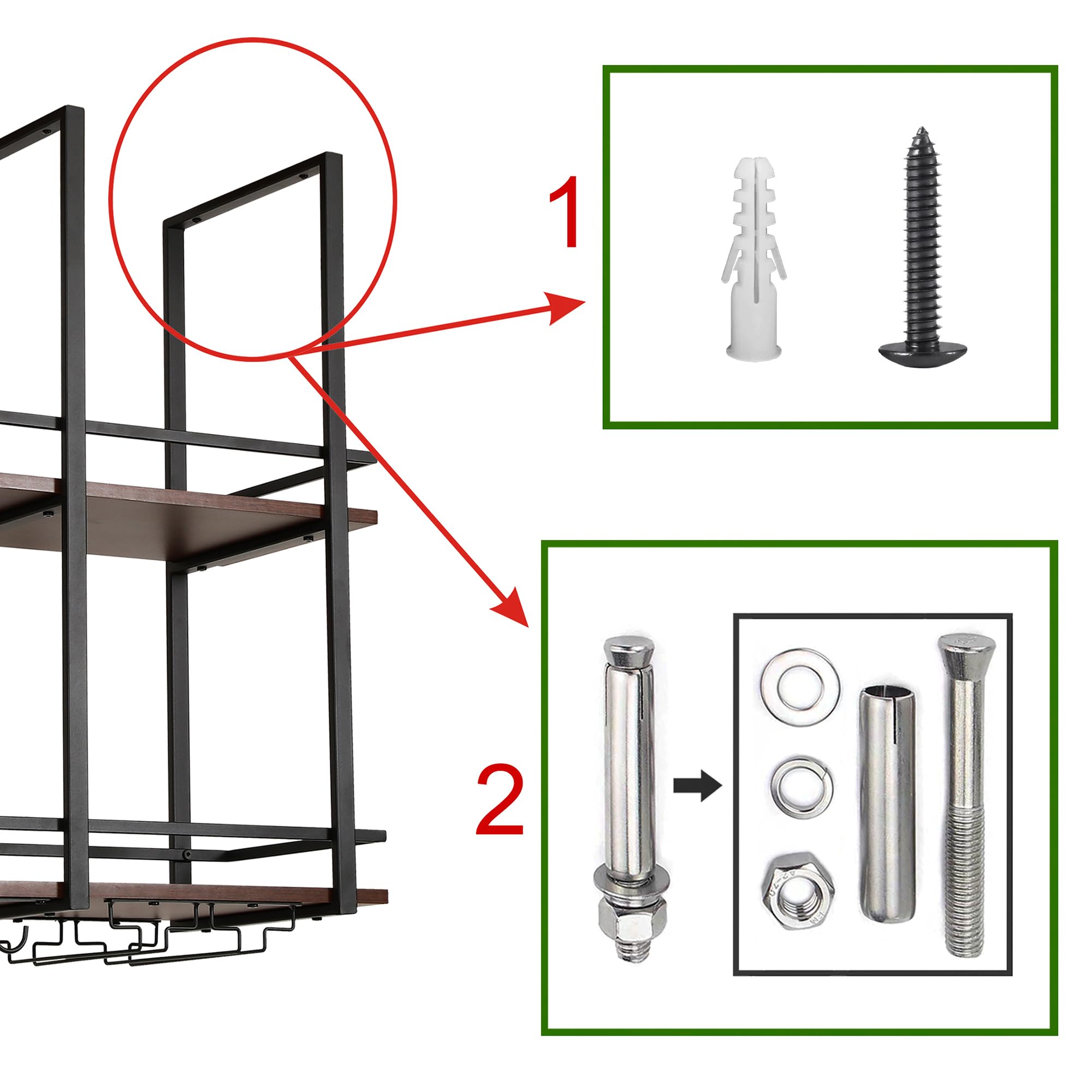 [en.casa] Weinregal Hubro 100 x 30 x 85 cm Schwarz/Walnussoptik