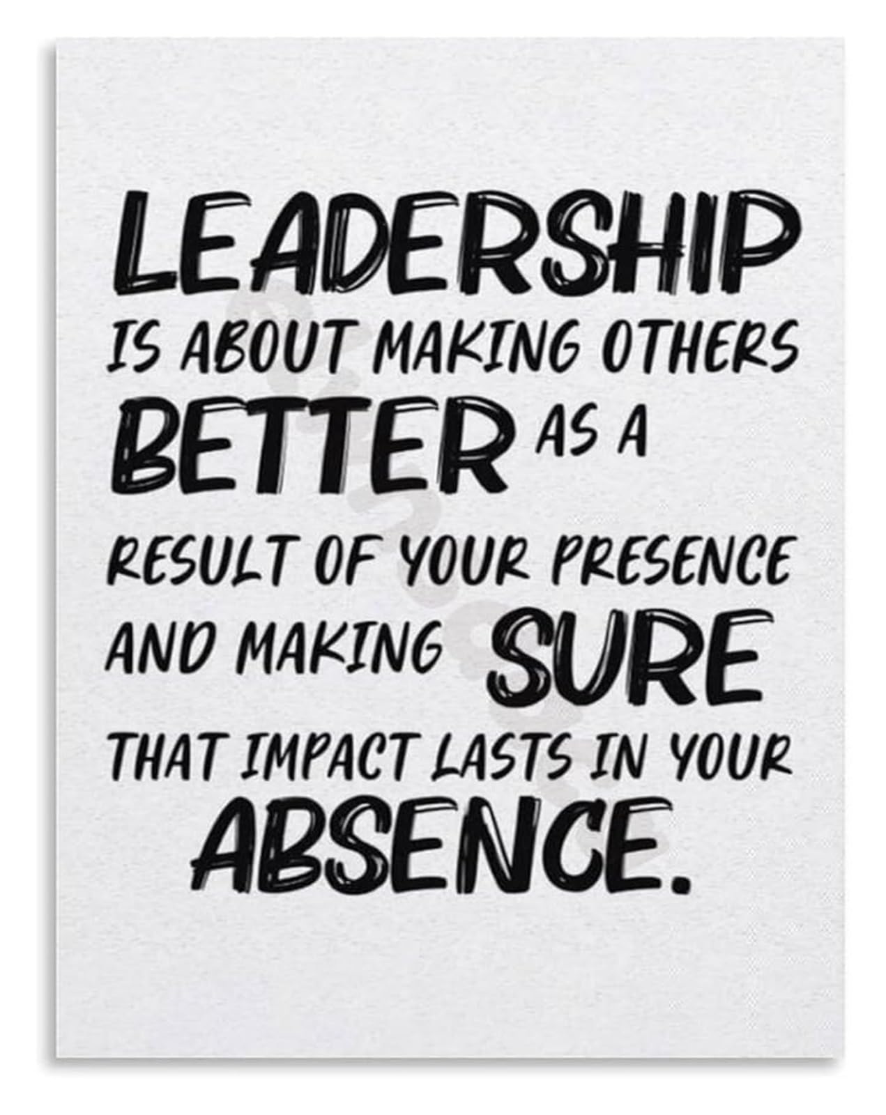 NWPNLXEA Motivational Management Quotes Leadership Canvas Wall-Art Poster for Office Conference Room Inspiration Framed,08x12inch(20x30cm)