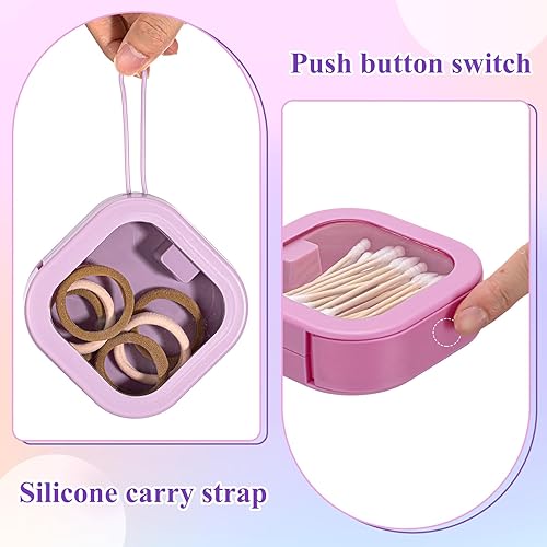 Miniatura 29 de Kathfly Organizador de lazos para el cabello blanco, 4 unidades, portátil, contenedor de almacenamiento para accesorios para el cabello, apilables