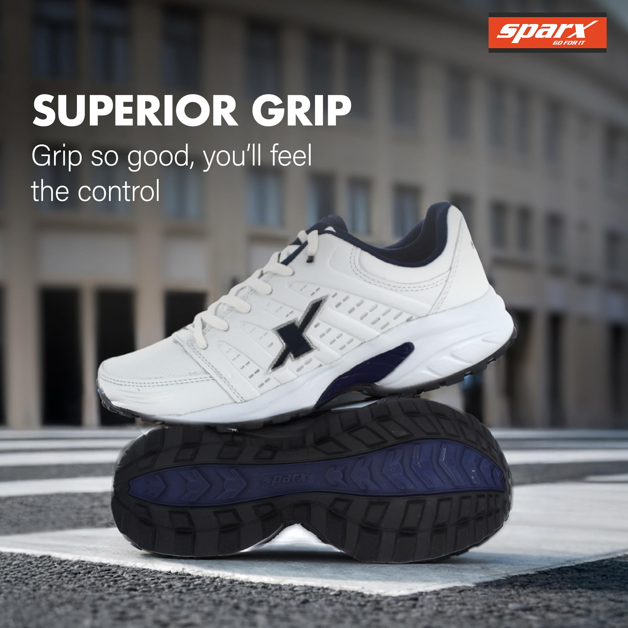 SPARX Men's SX0241G White Navy Blue Running Shoes 9 (SX0241GWHNB0009) 1