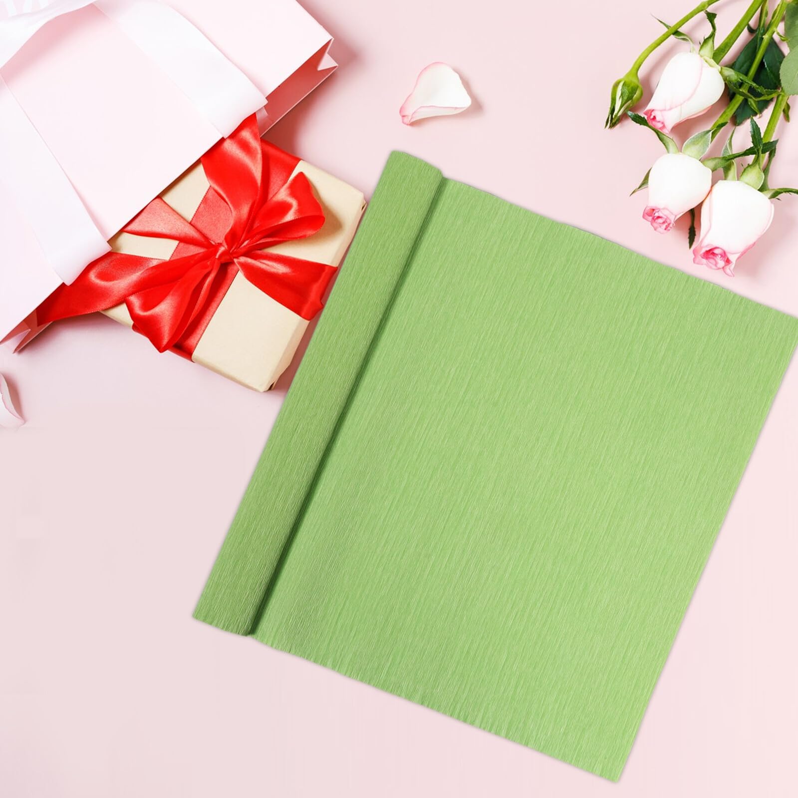 LIFKOME Carta Crespa per Fioristi Kit Avvolgimento Floreale con Texture Artigianale per Bouquet di Fiori Carta da Imballaggio per Composizioni e Decorazioni Festa