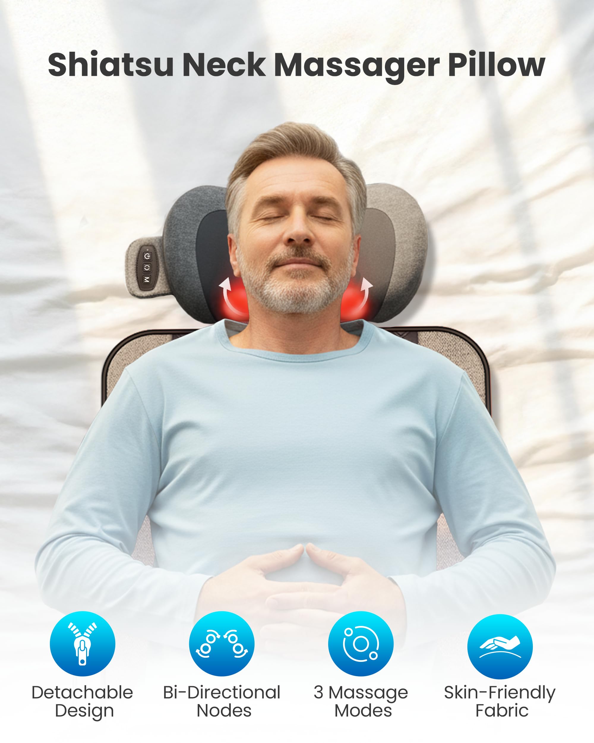 COMFIER Ganzkörper-Massagematte mit Wärme, 10-Motor Vibrations-Massageauflage mit Shiatsu-Nackenmassagegerät, für Rücken, Beine & Nacken, 160 x 56 cm, Geschenk für Mama und Papa