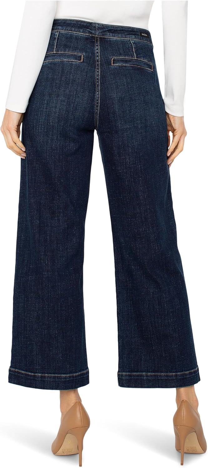 Liverpool Los Angeles Stride Mid-Rise Wide Leg Jean with Trouser Details 27'' Inseam