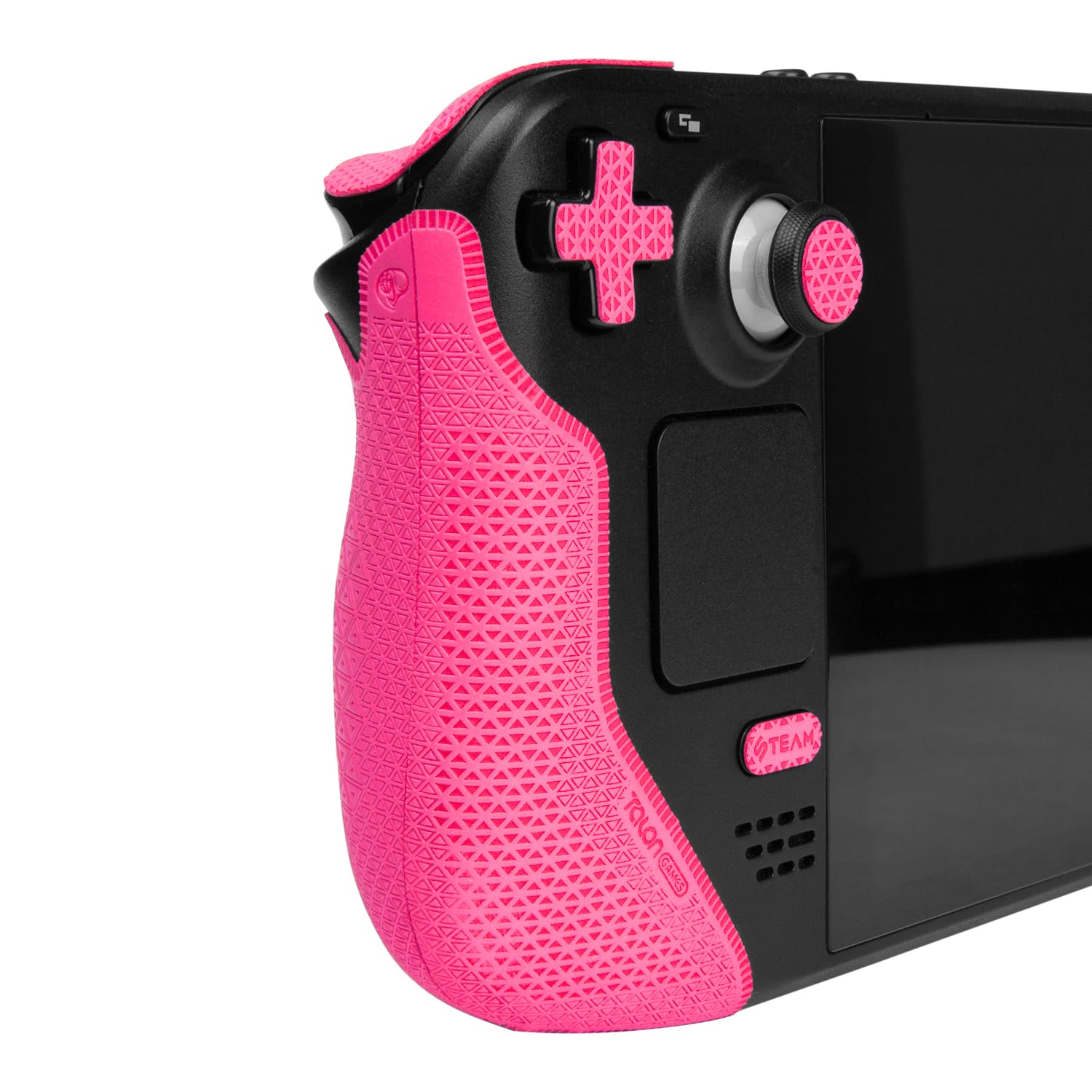 TALONGAMES Controller-Griffe, kompatibel mit Steam Deck-Controllern, rutschfest, schweißabsorbierend, strukturiertes Haut-Set, für Griffe, Tasten, Auslöser, D-Pad (Ultra-Version - Rosa)