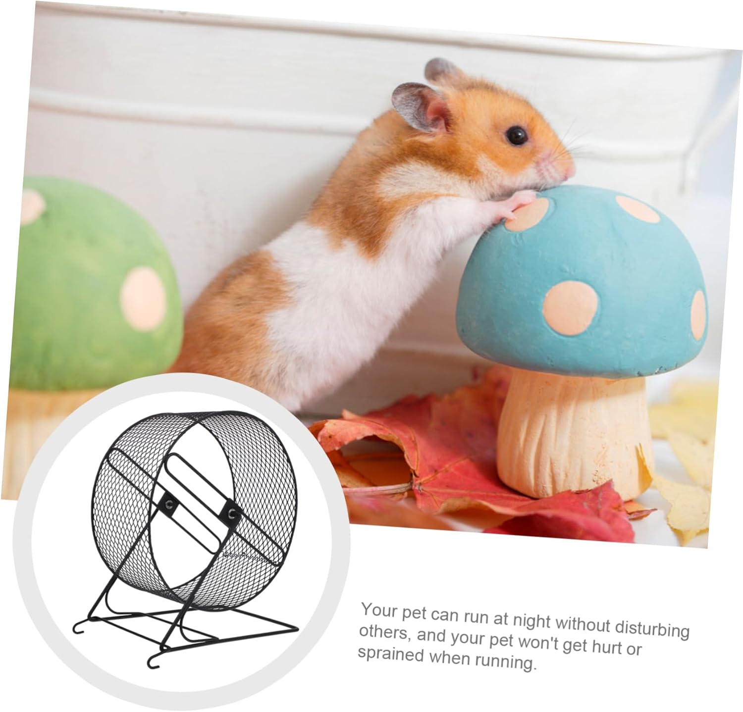 UKCOCO Silent Hamster Wheel Black Iron Pet Exercise Running for Hedgehogs Gerbils Squirrels and Small Animals with Safe Durable Design for Comfortable Night Use