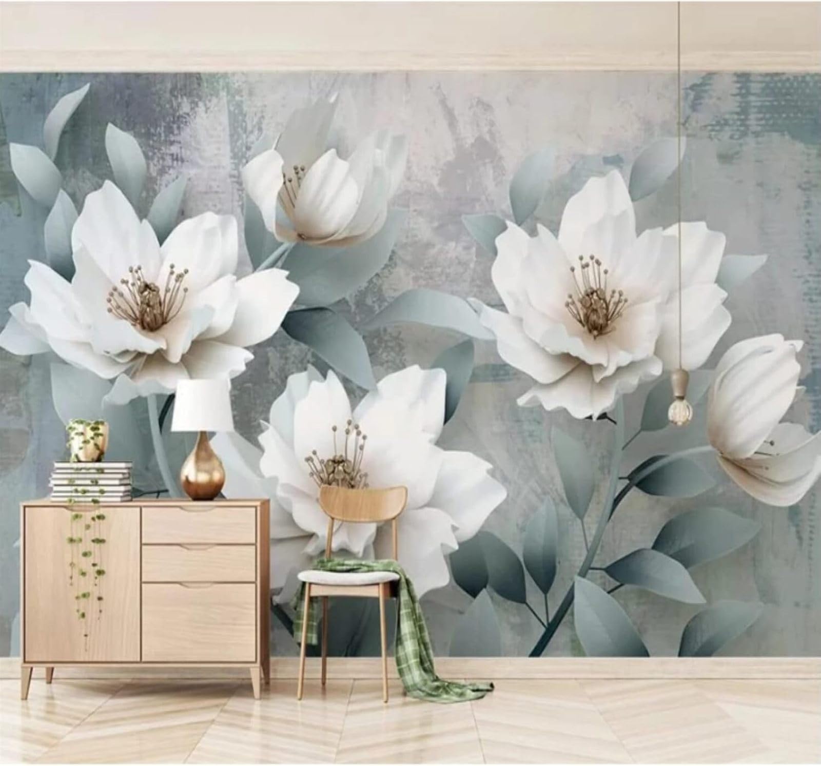 XLMING Vintage Three Dimensional Minimalist Relief Floral 3D Wallpaper Luxury Home Dining Decor Paste Sofa Living Room The Wall for Bedroom Mural-150cm×105cm