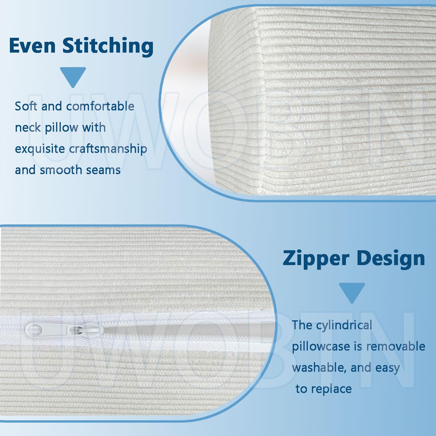 Nackenrolle & Rollenkissen 40/60/70/50/90/150cm - Weich Zylindrisches Multifunktionskissen für Nacken, Rücken, Knie Rohrkissen - Abnehmbarer Bezug, für Bett, Sofa, Reise(Color1,15x100cm)