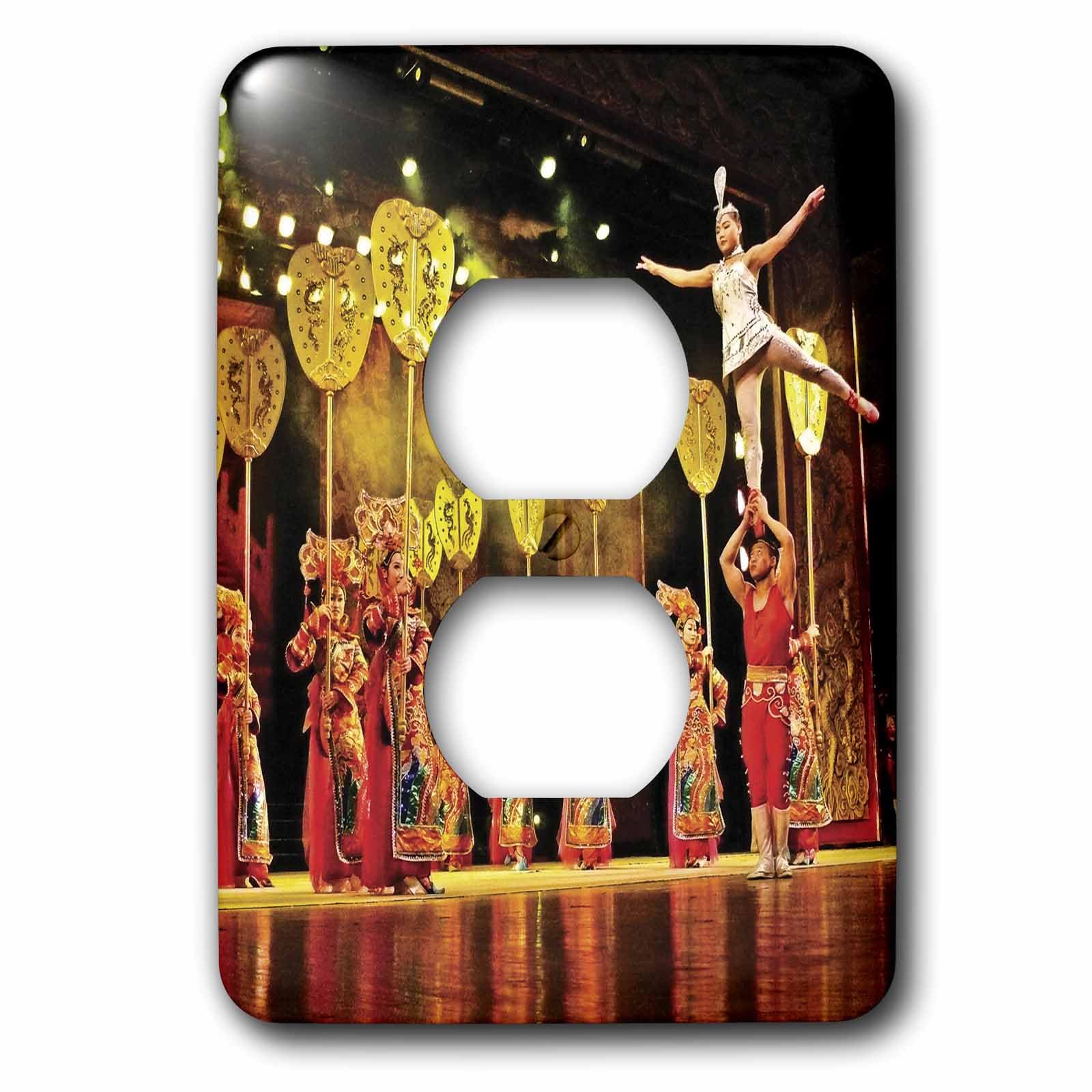 Pékin Circus Acrobats plaque de interrupteur et double prise décorative