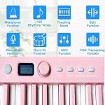 88 Key Foldable Digital Piano, Semi-Weighted Keys, rechargeable Portable Electric Piano with USB/MIDI, Speakers, Pedal, Power adapter/Delicate Handbag (Pink)