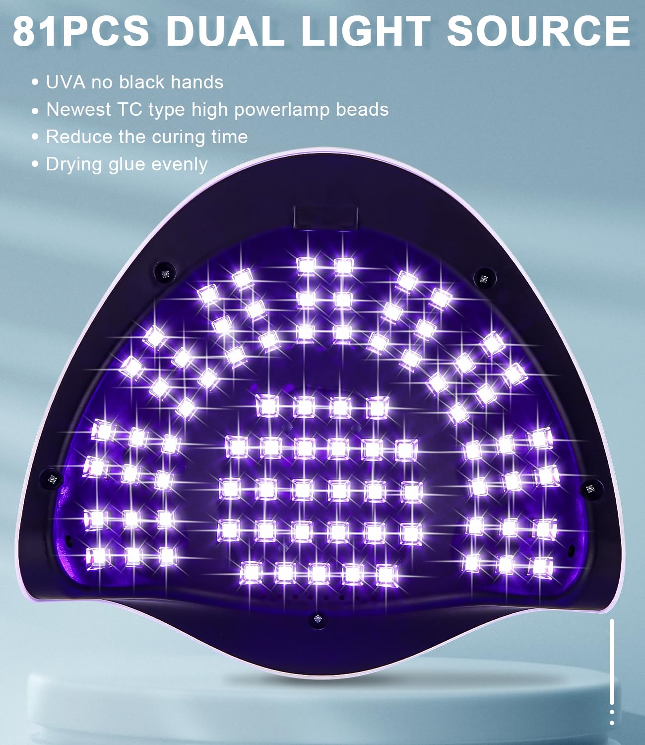 380W Lampada UV LED Unghie, Professionale 81 sfere di lampada a LEDs, Semipermanente Curare Rapidamente Pedicure Fornetto per Tutti i Smalti, Automatico Sensore per Manicure a Casa e in Salone