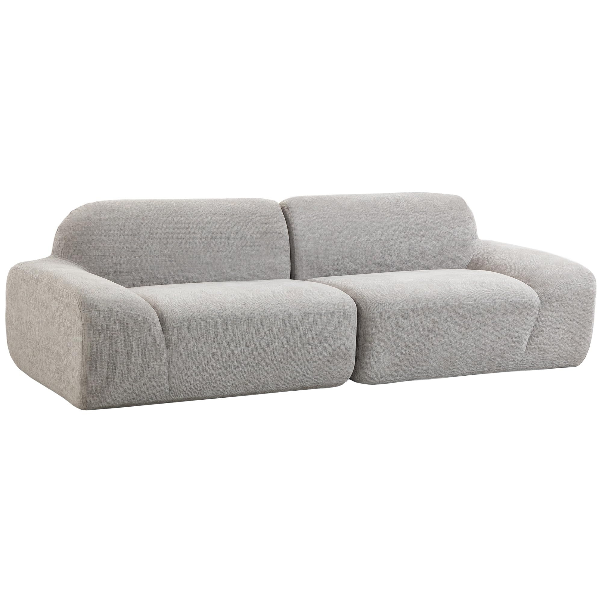HOMCOM Divano 3 Posti Sofà 244 cm Senza Struttura Moderno Grigio Chiaro