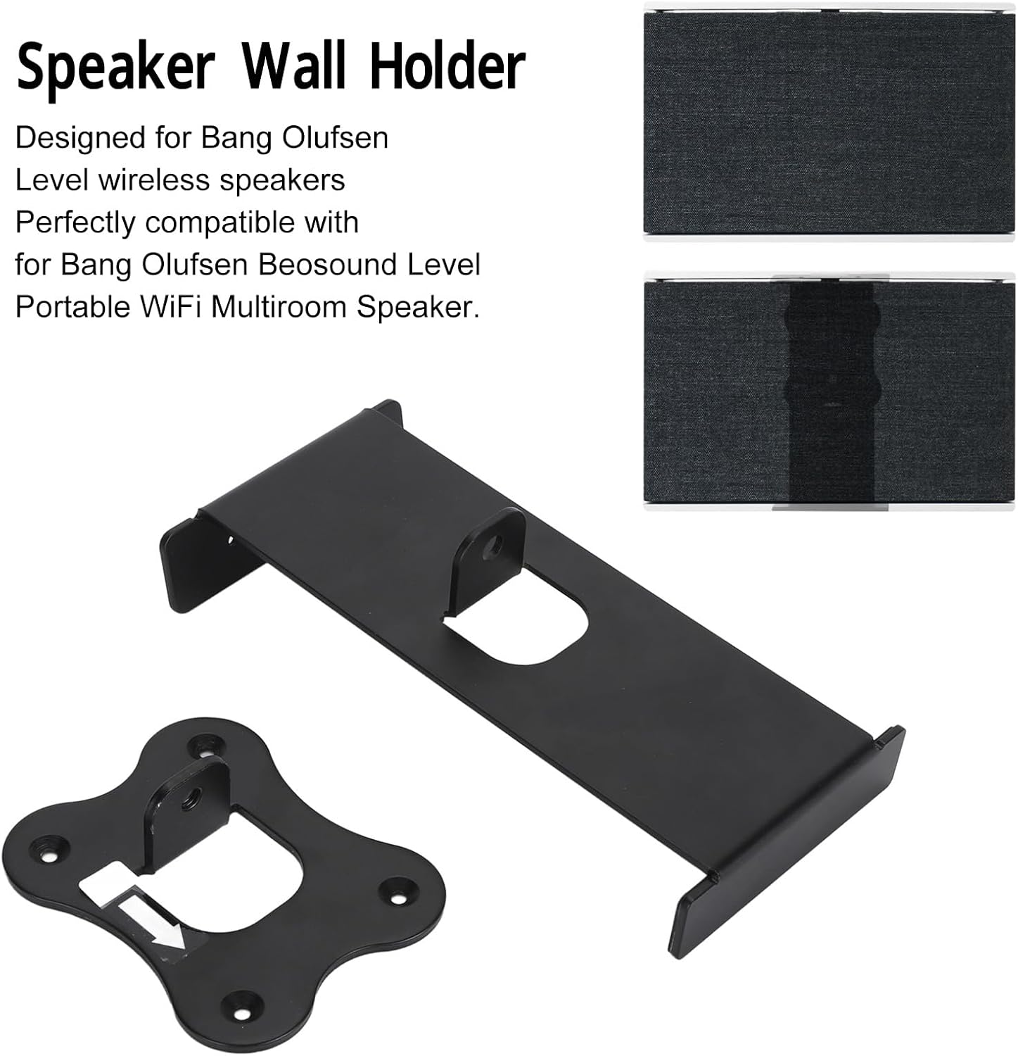 Yoidesu Speaker Wall Bracket for Beosound Levels, Professional Thickened Metal Soundbar Bookshelf Mounting Bracket, Space Saving Hidden Wall Shelf