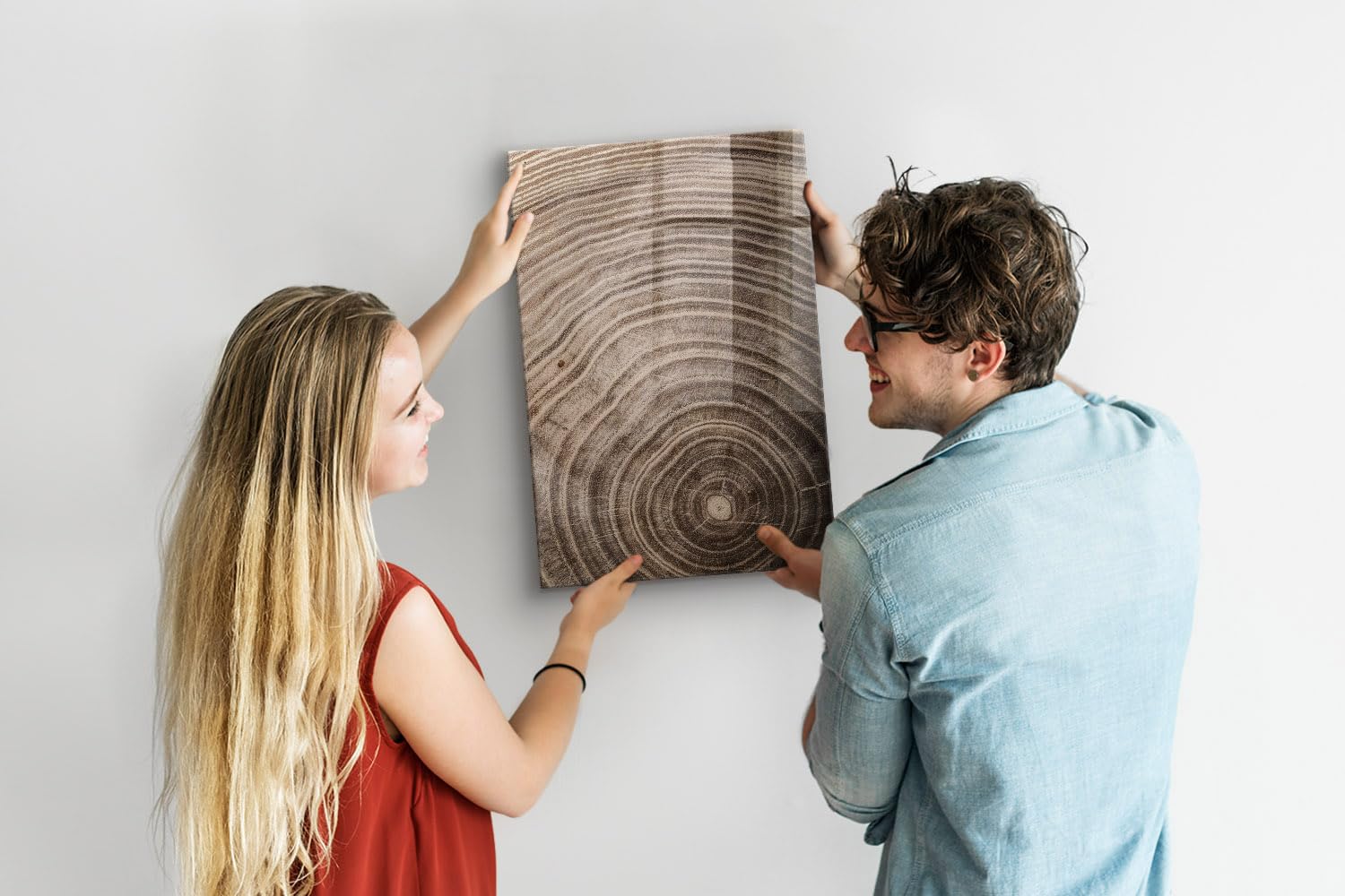 Lavagna in vetro magnetica da parete 60x120 cm | Venature del legno