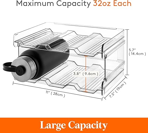 Miniatura 5 de Lifewit Organizador apilable para botellas de agua para gabinete, soporte para botellas de agua extragrande, organización y almacenamiento de