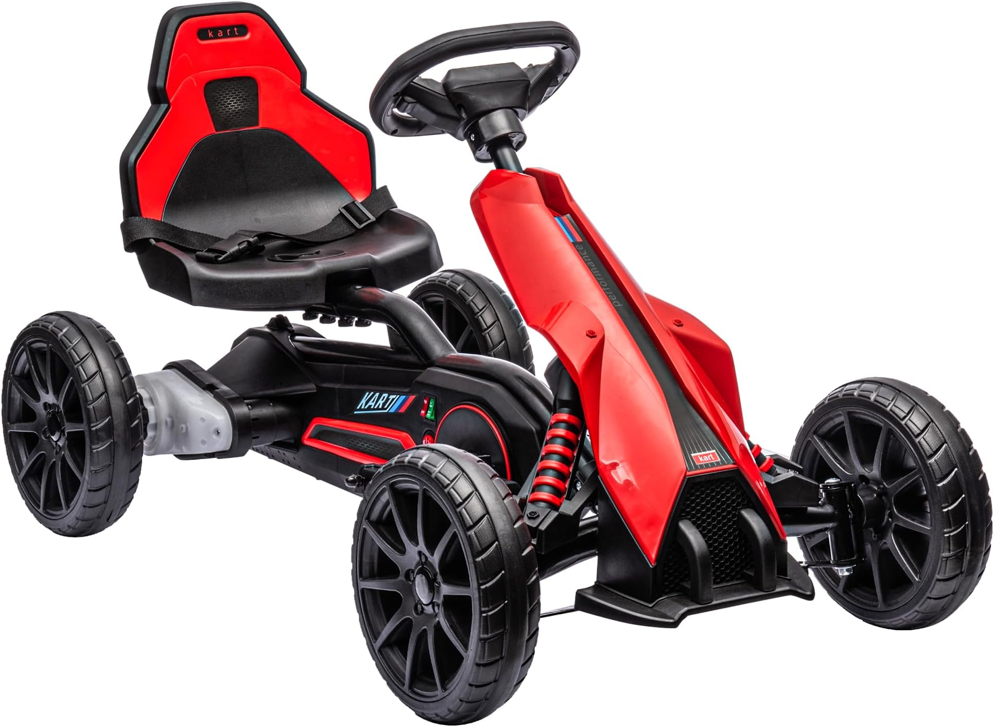 HOMCOM Electric Go Kart for Kids, 12V Battery Powered Drift Kart with Dual Speed, Forward and Reverse, Safety Belt for Boys and Girls, Ages 3-8 Years, Red