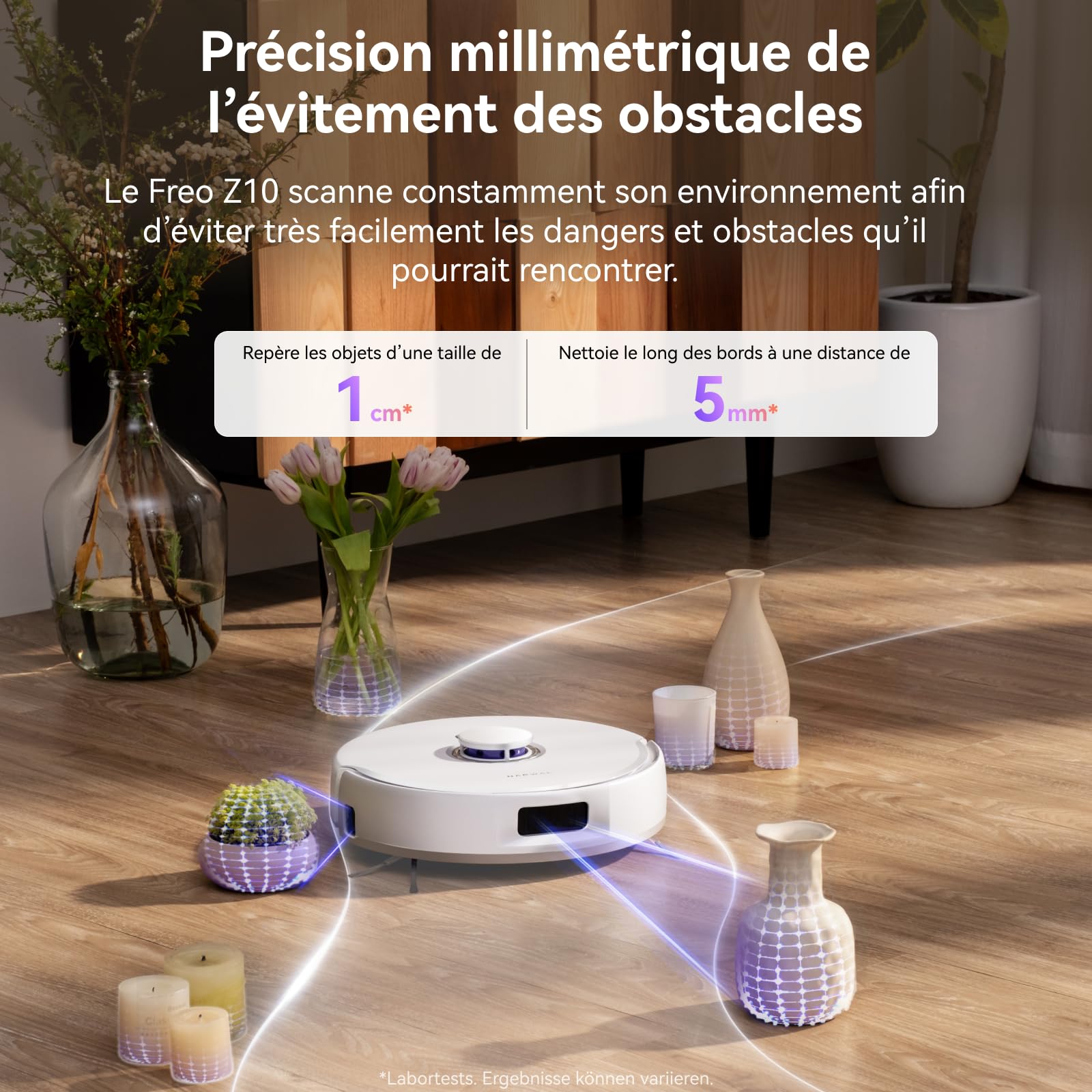 NARWAL Freo Z10 Robot Aspirateur et Laveur avec Système Anti-Enchevêtrement, 15000 Pa, Base Autonome, Nettoyage à 75°C, Séchage Automatique, Évitage Intelligent, pour Poils d'animaux et Cheveux Longs