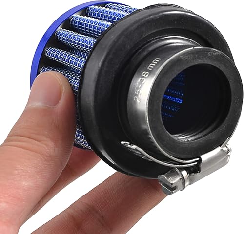 Miniatura 3 de uxcell Auto coche universal 0.984 in 1" entrada diámetro de entrada de aire filtro de cono piezas azul