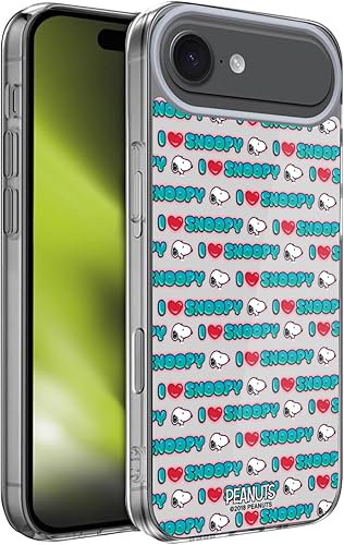 Vista 204 de Head Case Designs Funda de gel suave con licencia oficial de Peanuts I Love Pattern Snoopy Boardwalk Airbrush compatible con Apple iPhone 15