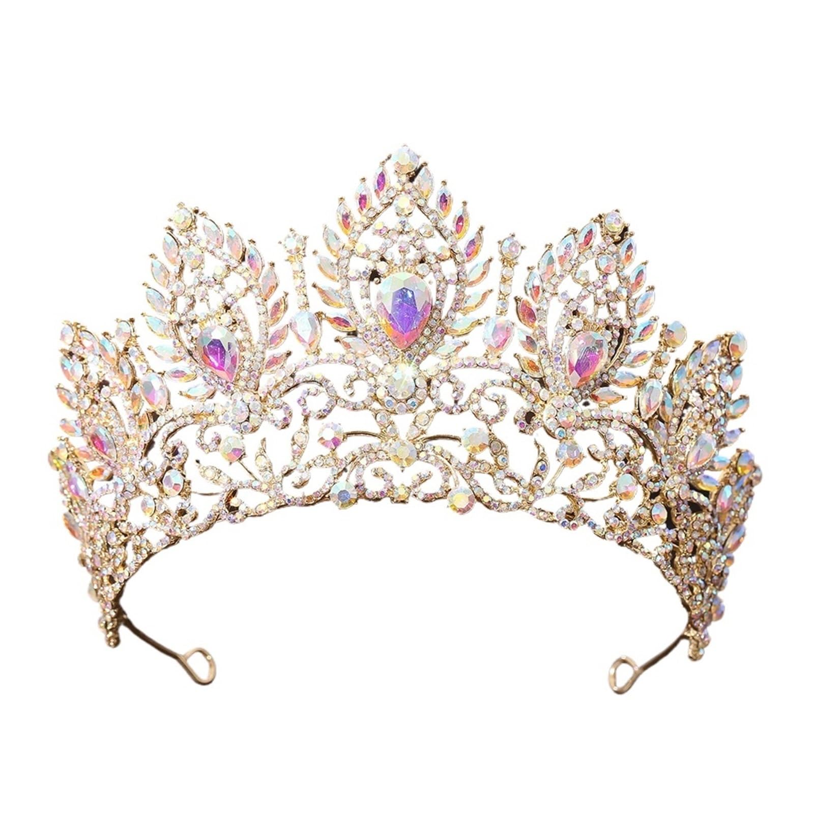 Bridal Crystal Rhinestone Big Tiara Crown For Women Girls Wedding Party Hair Dress Jewelry Accessories para Bodas