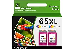 Remanufactured Ink Cartridge Replacement for HP Ink 65 XL 65XL Color Combo