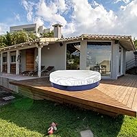 Vista 8 de DOITOOL Cubierta redonda para bañera de hidromasaje, cubierta impermeable para spa, polvo de piscina al aire libre, 74.80 pulgadas