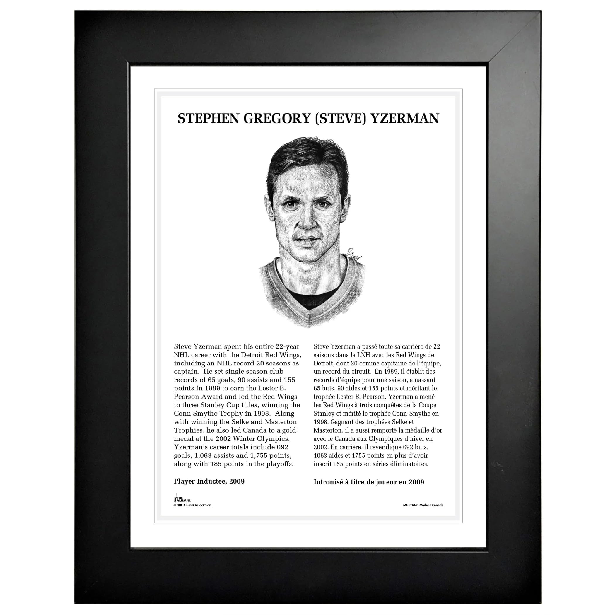 Mustang 2009 Steve Yzerman - Legends 12x16 Frame
